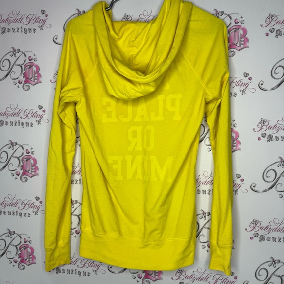 Victoria secret pink sweater pullover your place or mine yellow white pink 2 way - Picture 11 of 15